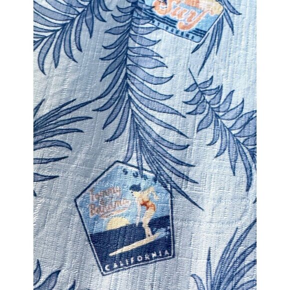Tommy Bahama Men's Sz M Light Blue Surf Surfing Woodie Short Sleeve Button Shirt - Picture 10 of 13